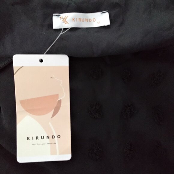 Womens Black Babydoll Short-Sleeve Boho Skater Dress Swiss Dot Pattern Size Med - Picture 10 of 11